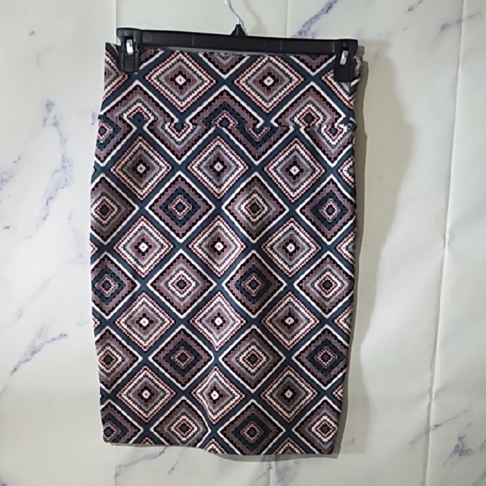 LuLaRoe Diamond Pattern Pencil Skirt - Black, Pink, Cream